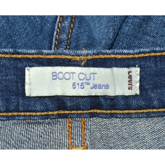 Levis 515 Jeans Womens 14L 14 Long Bootcut Blue Mid-Rise Medium Wash Flap Pocket - Picture 8 of 10